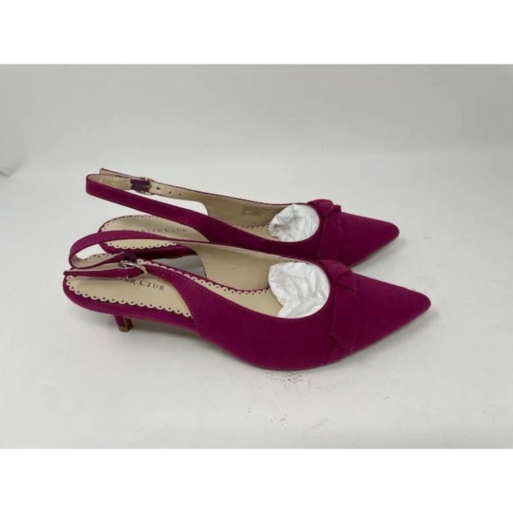 CHARTER CLUB Giavanna Slingback Pumps I’m faux suede berry size 7M NEW